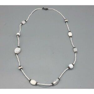 Bead small big marble sheer black white necklace costume jewelry hook READ